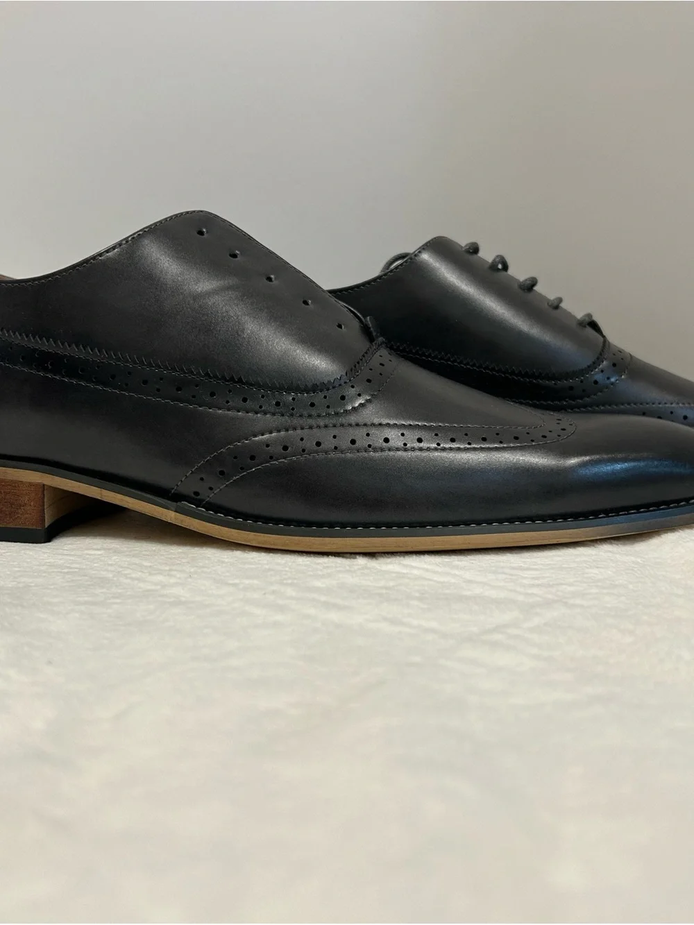 Gino Vitale Men’s Size 12 Grey Wingtip Oxford Brogue Dress Shoes